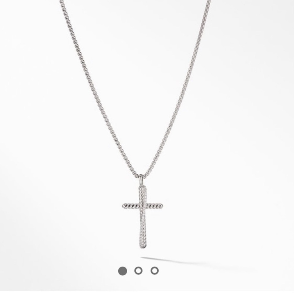 David Yurman Diamond Cross Necklace